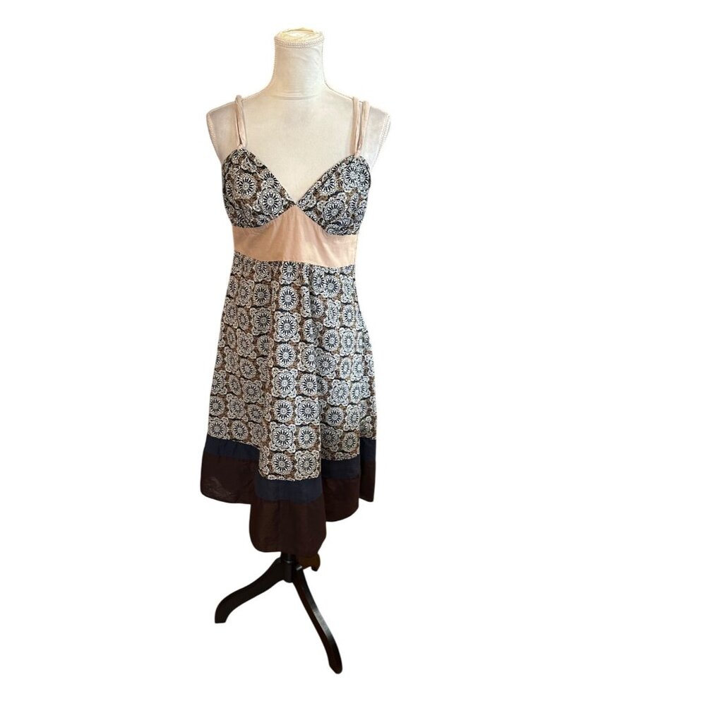 Kanvas Floral Print Dress Y2k Babydoll Spaghetti Straps Empire Waist 90s READ